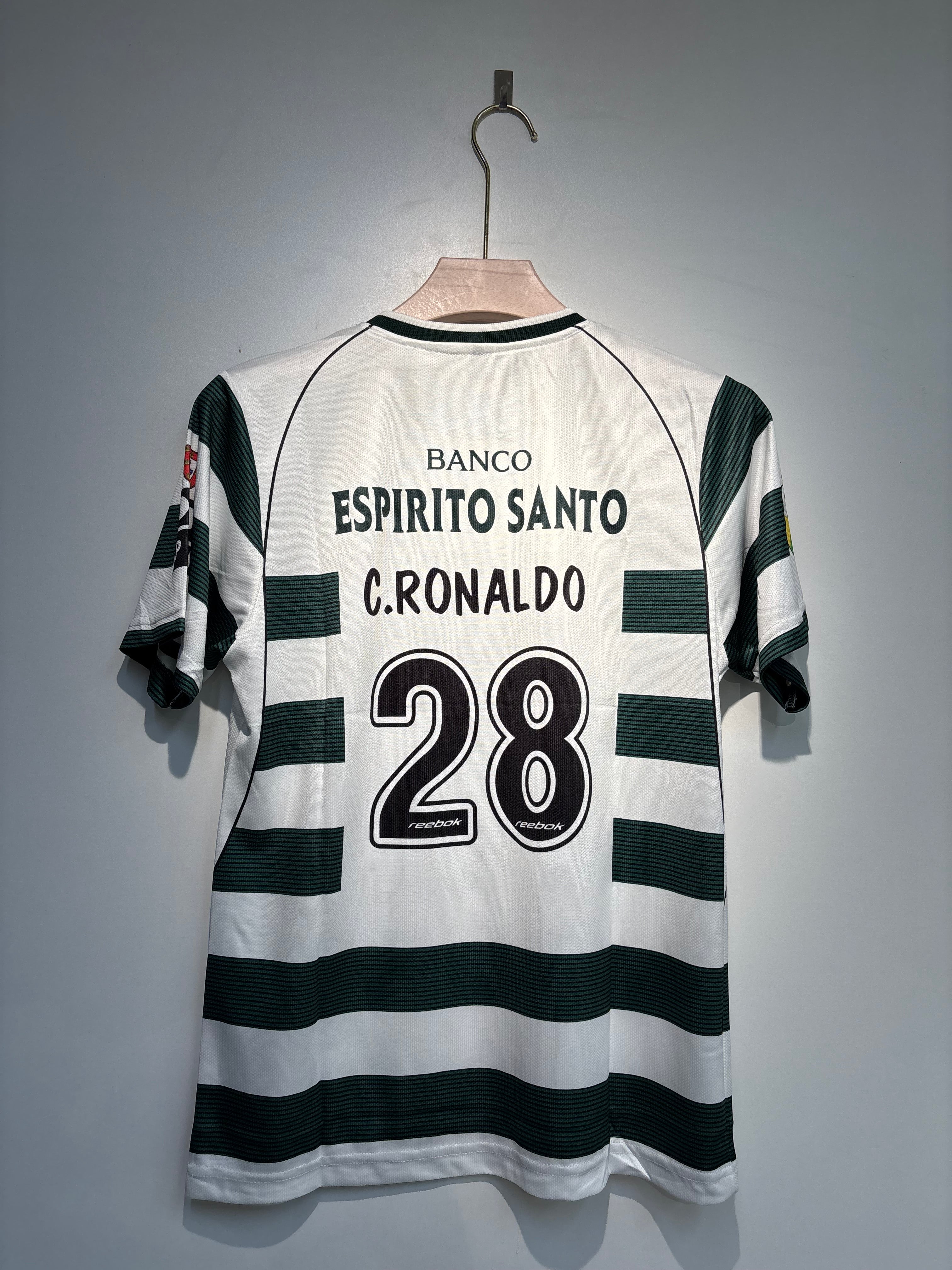 RONALDO SPORTING 2001-03 HOME EMBROIDERY