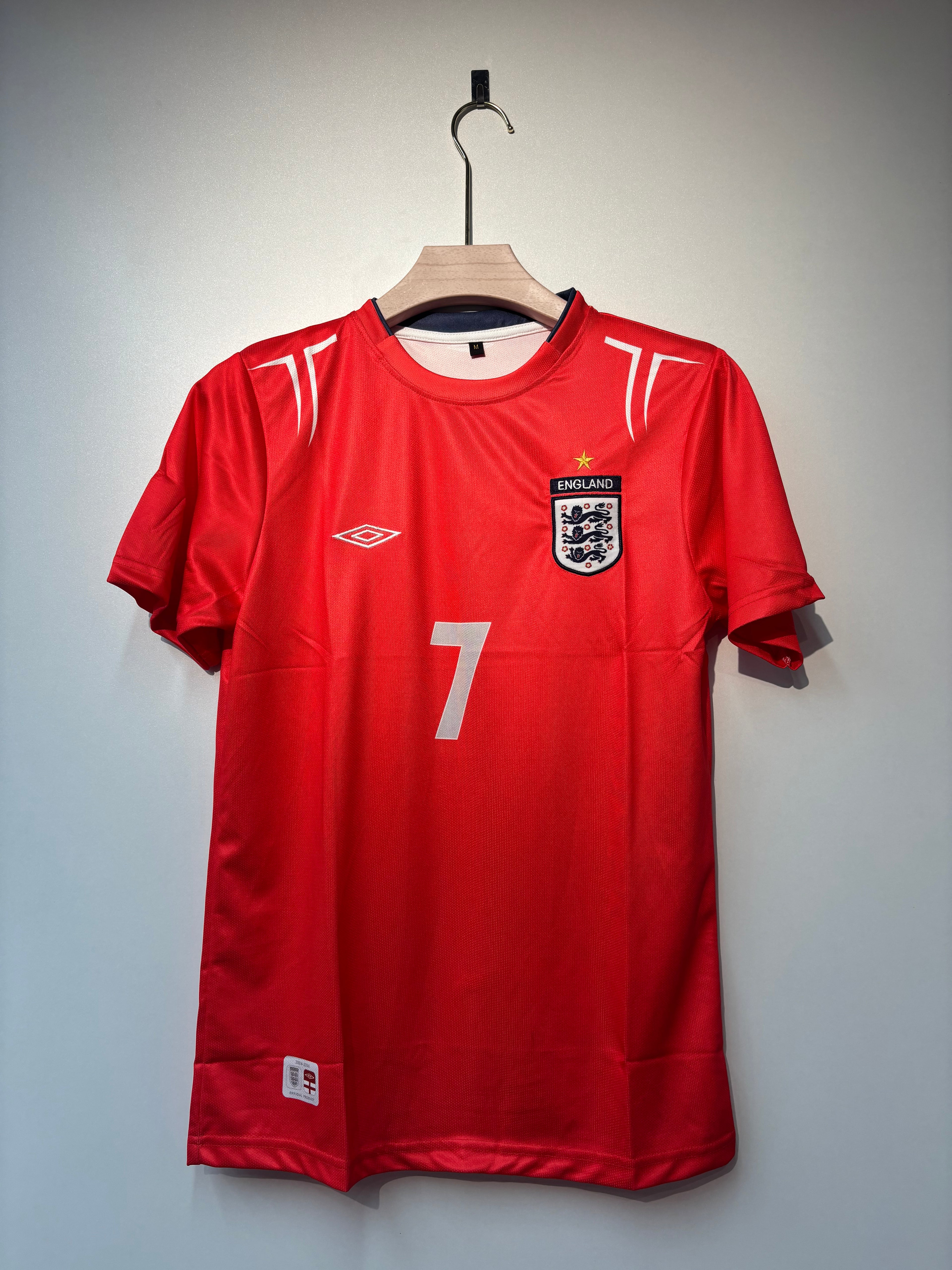 BECKHAM ENGLAND 2004-06 AWAY KIT EMBROIDERY