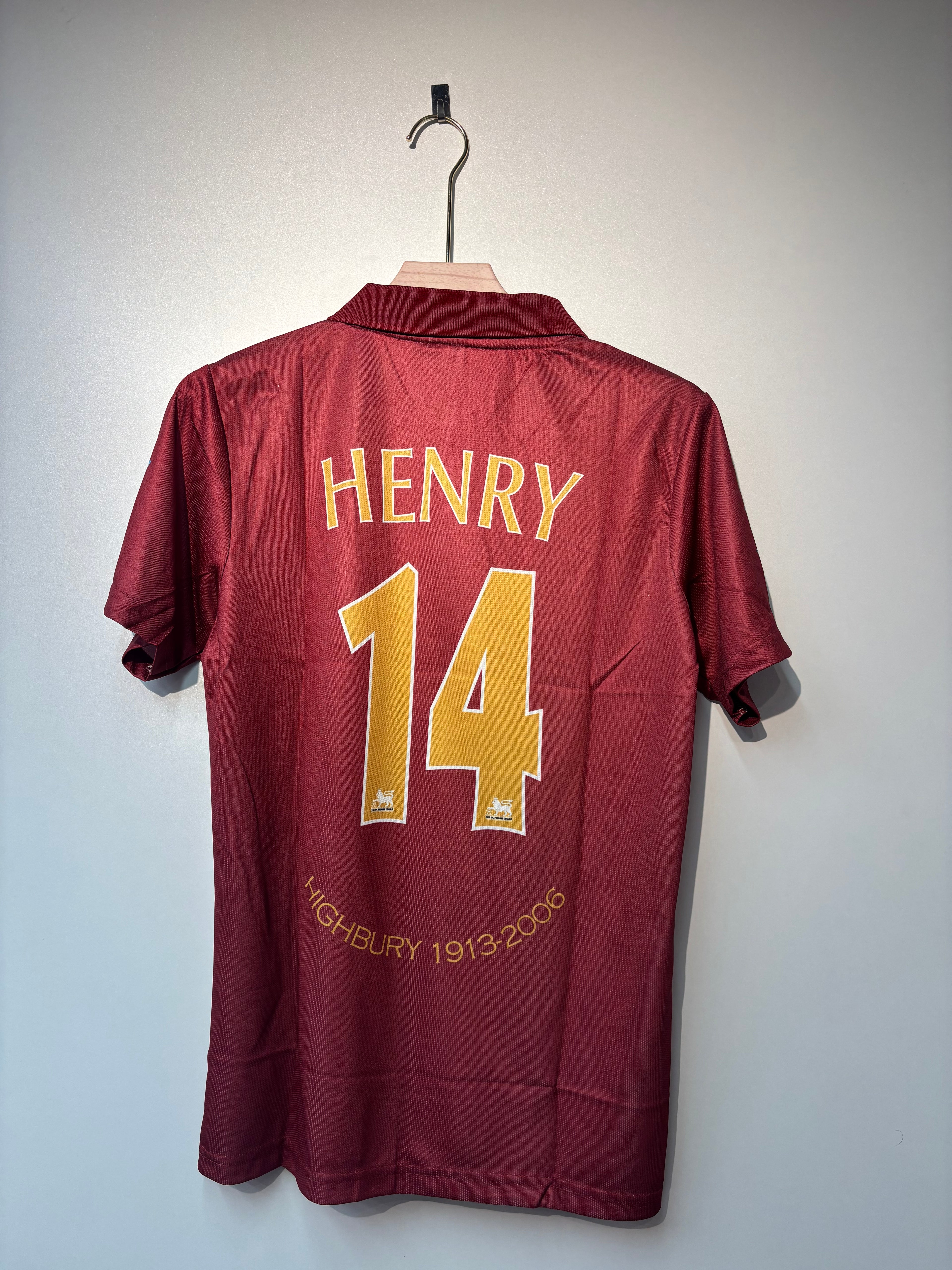 HENRY ARSENAL POLO 2005-06 HOME KIT EMBROIDERY