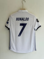 RONALDO REAL MADRID POLO 2016 HOME KIT EMBROIDERY