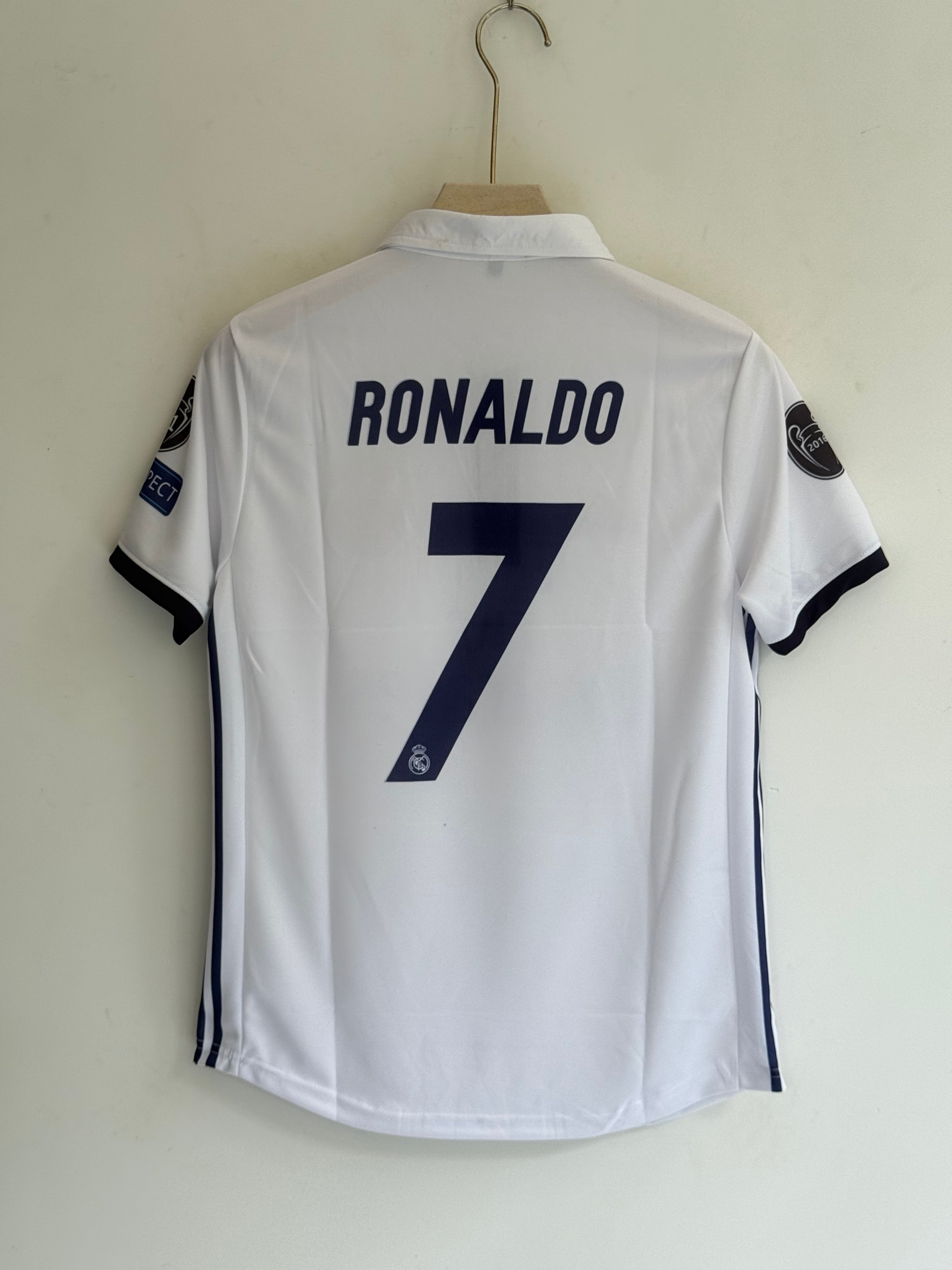 RONALDO REAL MADRID POLO 2016 HOME KIT EMBROIDERY